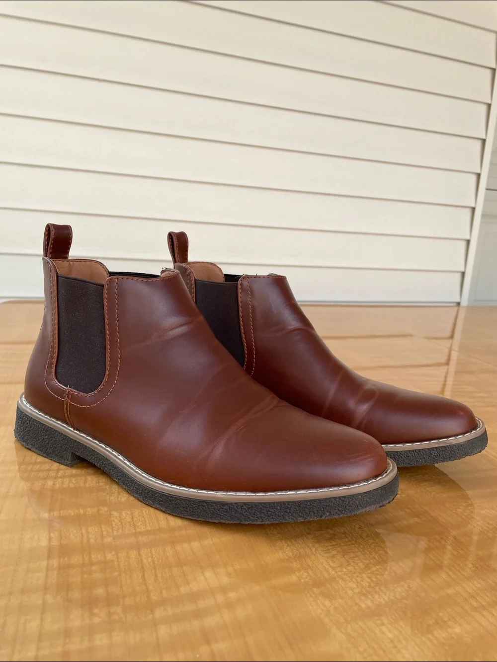 Deer Stags Men's Rockland Chukka Chelsea Boots Brown Size 8 Memory Foam